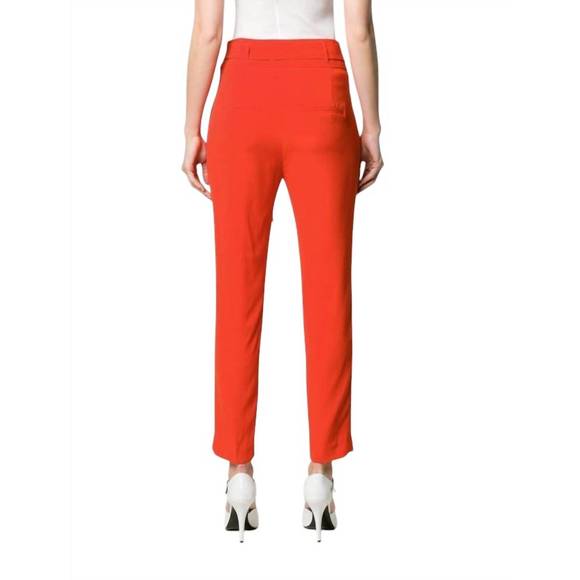 NEW VERONICA BEARD faxon high waisted crop trouser in red - Picture 3 of 4